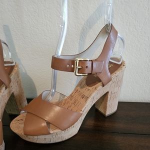 MICHAEL KORS- Natalia - Open toe sandal.  10M.  Walnut. NEW without box